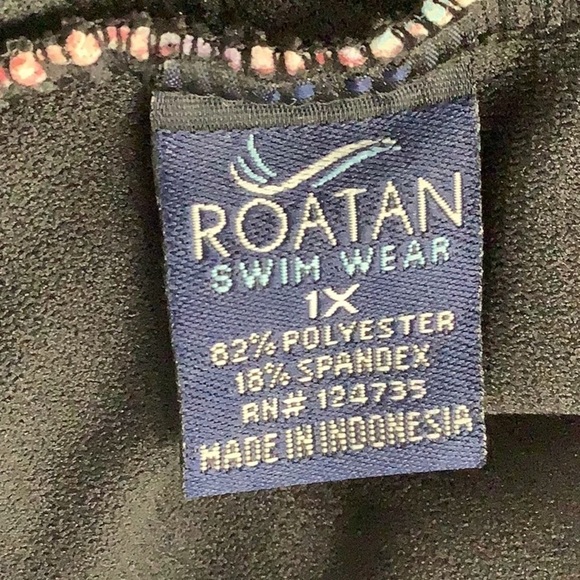 Roatan Plus Size 2X Swimwear Striped One Piece Swimsuit New Without Tags - Picture 5 of 7